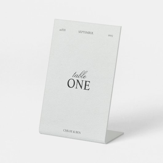 Elegant, Personalized Table Numbers Reclamebord Met Voetstuk (Voorkant)