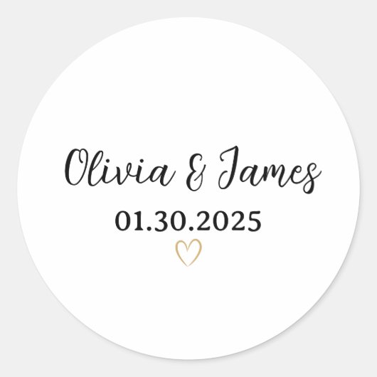 Elegant Personalized Wedding Couple Name Labels  (Voorkant)