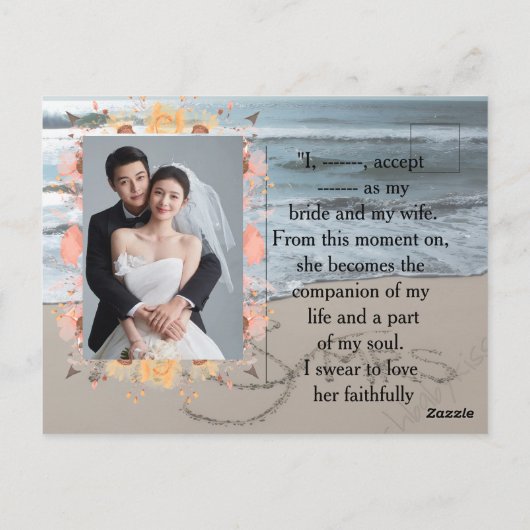 Elegant Personalized Wedding Invitation - Custom P Briefkaart (Achterkant)