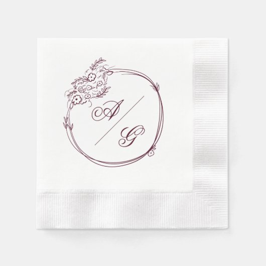 Elegant Personalized Wedding Napkin Servet (Voorkant)