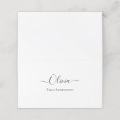 Elegant Personalized Wedding Place Card –  Simple  Afsprakenkaart (Buitenkant ongevouwen)