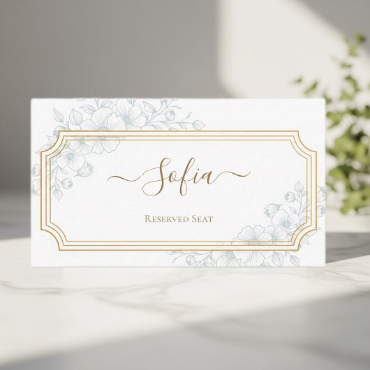 Elegant personalized wedding placeholder plaatskaartje