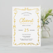 Elegant Personeel Partij Klantwaardering Event Gol Folie Uitnodiging (Staand Voorkant)