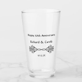 Elegant Persoonlijk 30e Huwelijksverjaardagscadeau Glas