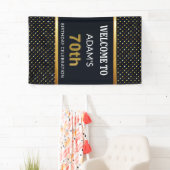 Elegant persoonlijk aangepast 70e verjaardag Gold Spandoek (Insitu)