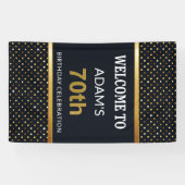 Elegant persoonlijk aangepast 70e verjaardag Gold Spandoek (Horizontaal)