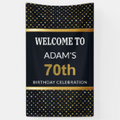 Elegant persoonlijk aangepast 70e verjaardag Gold Spandoek (Verticaal)