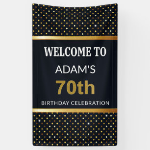 Elegant persoonlijk aangepast 70e verjaardag Gold Spandoek