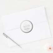 Elegant persoonlijk Afstuderen Faux Silver Foil Ronde Sticker (Envelop)