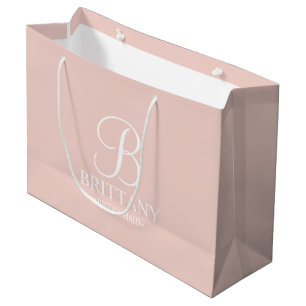 Elegant Persoonlijk Bridesmaid Monogram en Naam Groot Cadeauzakje