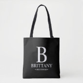 Elegant Persoonlijk Bridesmaid Monogram en Naam Tote Bag (Voorkant)