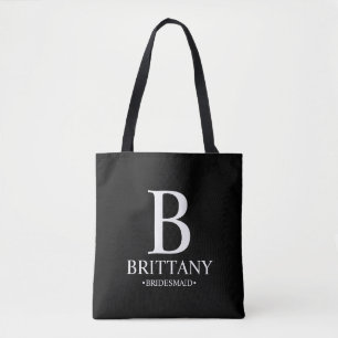 Elegant Persoonlijk Bridesmaid Monogram en Naam Tote Bag