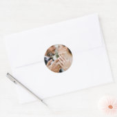 Elegant Persoonlijk Foto, Naam en Datum Monogram  Ronde Sticker (Envelop)