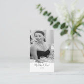 Elegant persoonlijk foto Stijlvol zwart wit Visitekaartje (Staand voorkant)