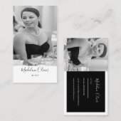 Elegant persoonlijk foto Stijlvol zwart wit Visitekaartje (Voorkant / Achterkant)