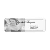 Elegant persoonlijk foto Zwart wit adres Etiket (Voorkant)