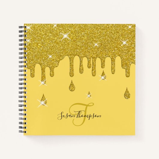 Elegant persoonlijk Glitter Effect Sparkles Notitieboek (Voorkant)