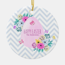 Elegant Persoonlijk Happy Easter Ceramic Ornament