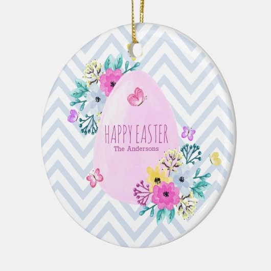 Elegant Persoonlijk Happy Easter Ceramic Ornament (Links)