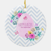 Elegant Persoonlijk Happy Easter Ceramic Ornament (Achterkant)