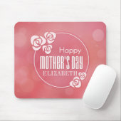 Elegant Persoonlijk Happy Moederdag | Mousepad Muismat (Met muis)