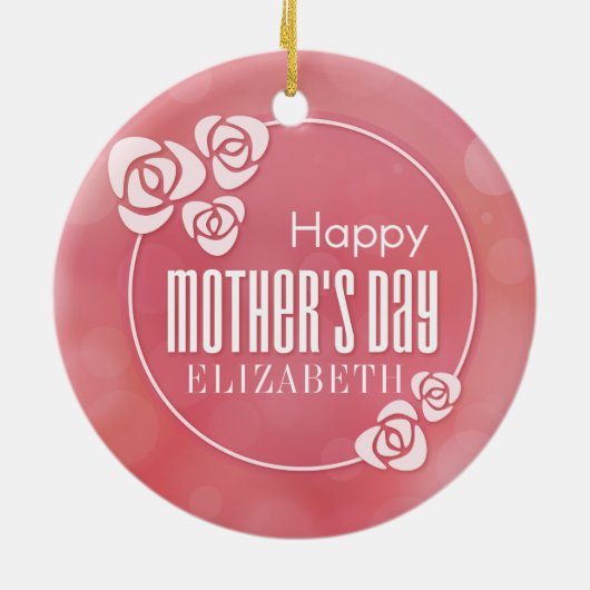 Elegant Persoonlijk Happy Moederdag | ORNAMENT (Achterkant)