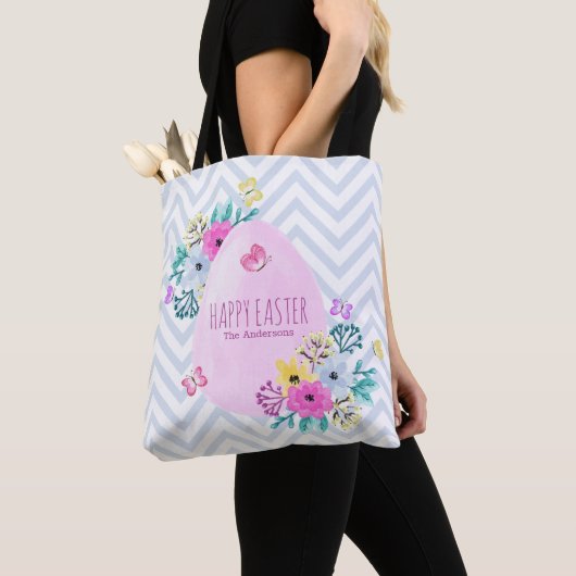 Elegant persoonlijk Happy Pasen | Canvas tas (Dichtbij)