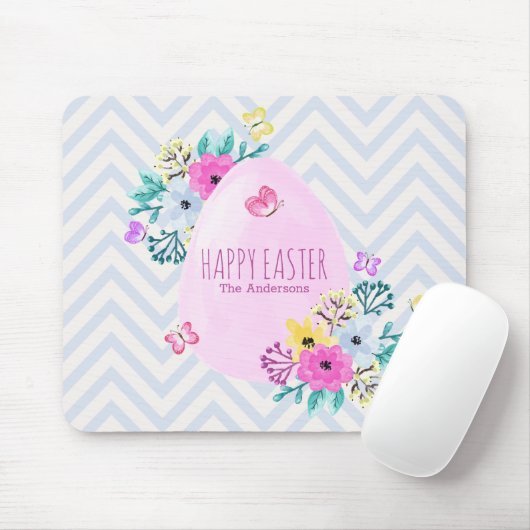 Elegant persoonlijk Happy Pasen | Mousepad Muismat (Met muis)