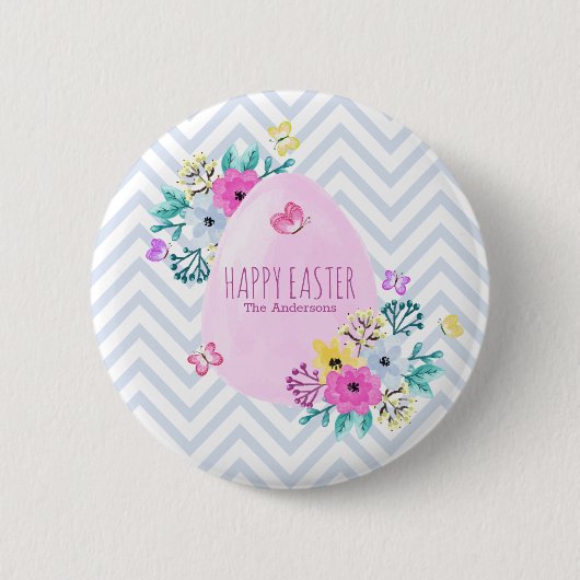 Elegant persoonlijk Happy Pasen | Pin-Button Ronde Button 5,7 Cm (Voorkant)