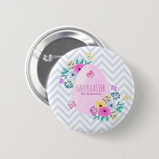 Elegant persoonlijk Happy Pasen | Pin-Button Ronde Button 5,7 Cm (Voorkant /achterkant)
