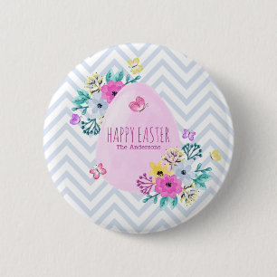 Elegant persoonlijk Happy Pasen   Pin-Button Ronde Button 5,7 Cm