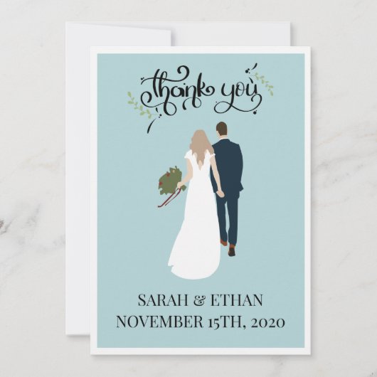 Elegant persoonlijk huwelijk bedankt kaarten (Voorkant)