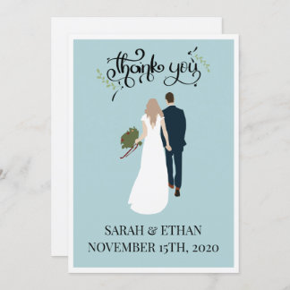 Elegant persoonlijk huwelijk bedankt kaarten