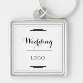 Elegant Persoonlijk Huwelijk Maat Geschenk Modern Sleutelhanger (Voorkant)