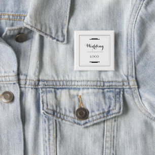 Elegant Persoonlijk Huwelijk  Maat Geschenk Modern Vierkante Button 5,1 Cm