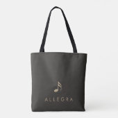 Elegant persoonlijk in reliëf geplaatst Gold Music Tote Bag (Achterkant)