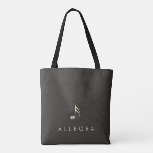 Elegant persoonlijk in reliëf geplaatst Gold Music Tote Bag (Achterkant)