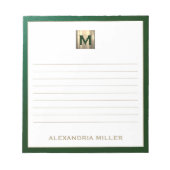 Elegant persoonlijk ingegeven monogram notitieblok (Voorkant)