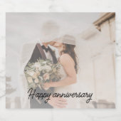 Elegant Persoonlijk Jubileum voor huwelijk Foto Sparkling Wijnetiket (Enkel label)
