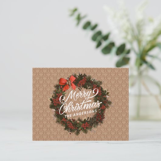 Elegant persoonlijk kerstfeest | BRIEFKAART (Staand voorkant)