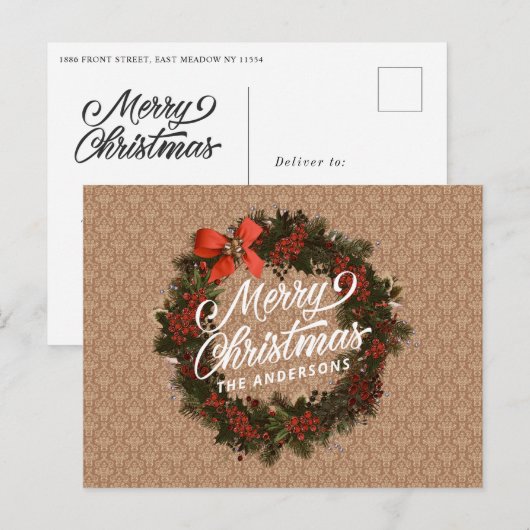 Elegant persoonlijk kerstfeest | BRIEFKAART (Voorkant / Achterkant)