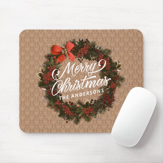 Elegant persoonlijk kerstgeschut | Mousepad Muismat (Met muis)