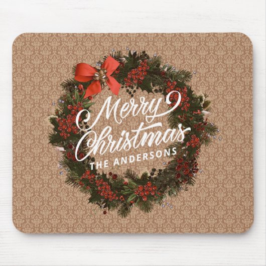 Elegant persoonlijk kerstgeschut | Mousepad Muismat (Voorkant)