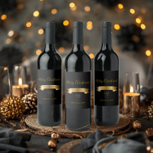 Elegant Persoonlijk Kerstmis Wijnlabel