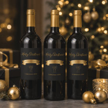 Elegant Persoonlijk Kerstmis Wijnlabel