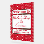 Elegant Persoonlijk Rood Wit Patroon Acryl Bord (Hoek)