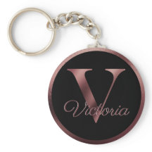 Elegant persoonlijk Roos Gold Monogram Letter V