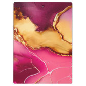 Elegant persoonlijk roze en goudmarmer klembord (Achterkant)