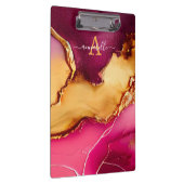 Elegant persoonlijk roze en goudmarmer klembord (Rechts)