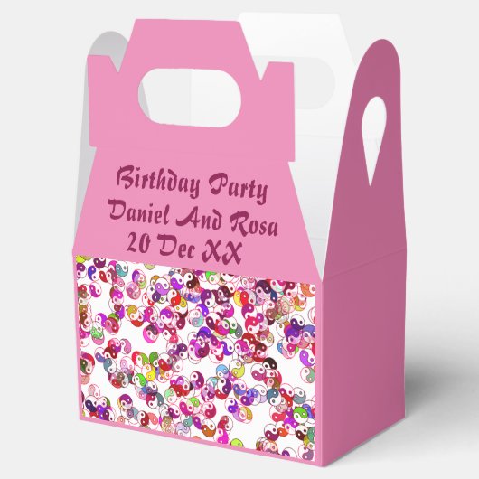Elegant Persoonlijk Roze Yin Yang Birthday Party Bedankdoosjes (Geopend)